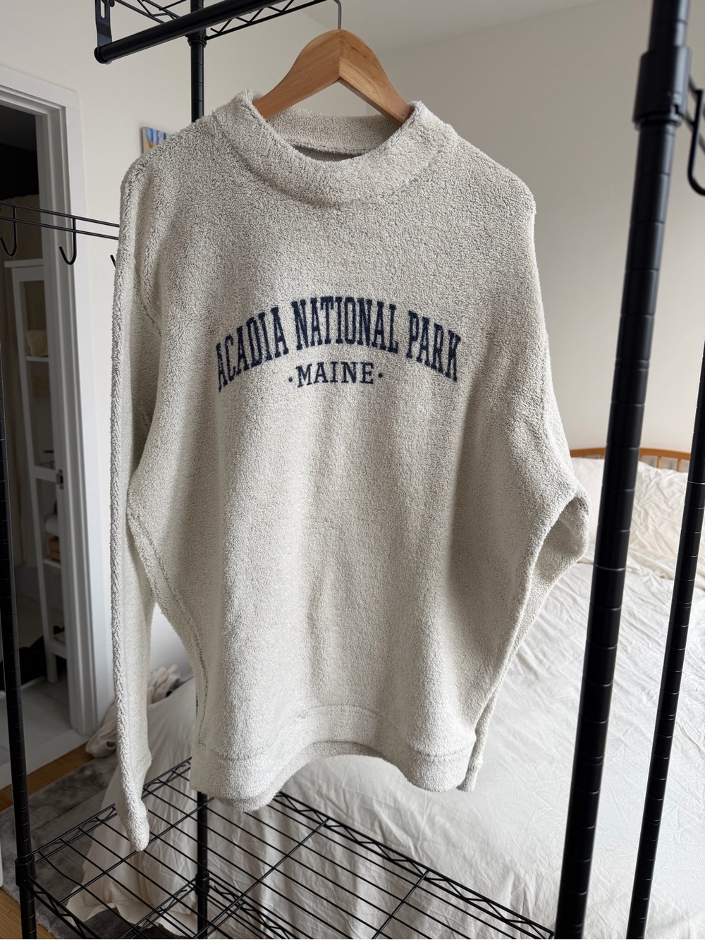 Cream Acadia National Park Crewneck Pullover Sweater